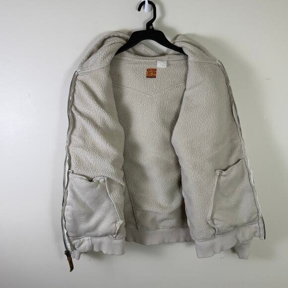 Volcom Jacket Womens L white Fleece Sherpa Lined Full Zip Outdoors workwear - Picture 4 of 8